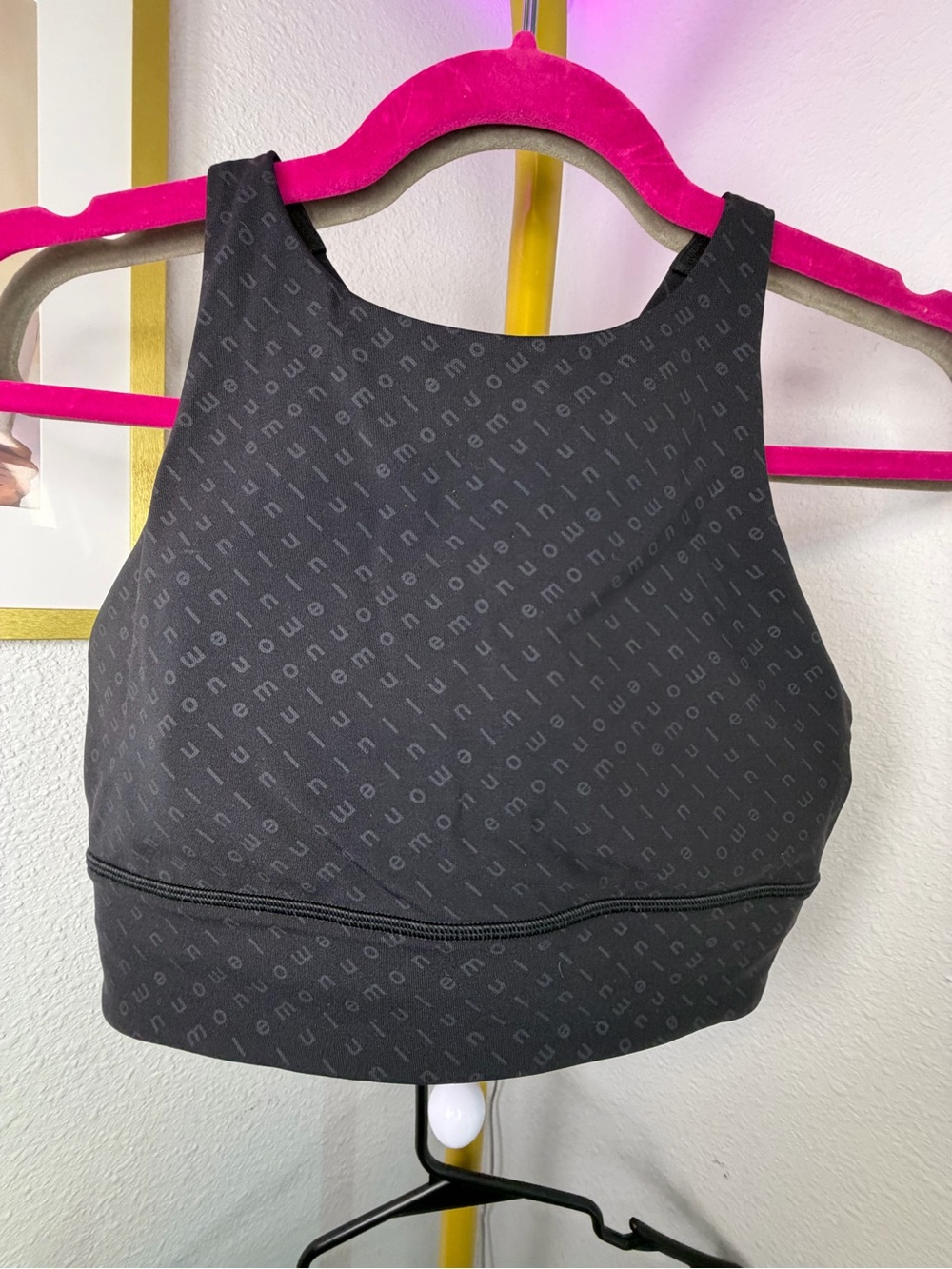 Lululemon Black High-Neck Sports Bra with Pads Size 8 NWOT
